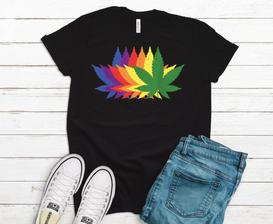 Cannabis Leaf LGBT Colors Transfer