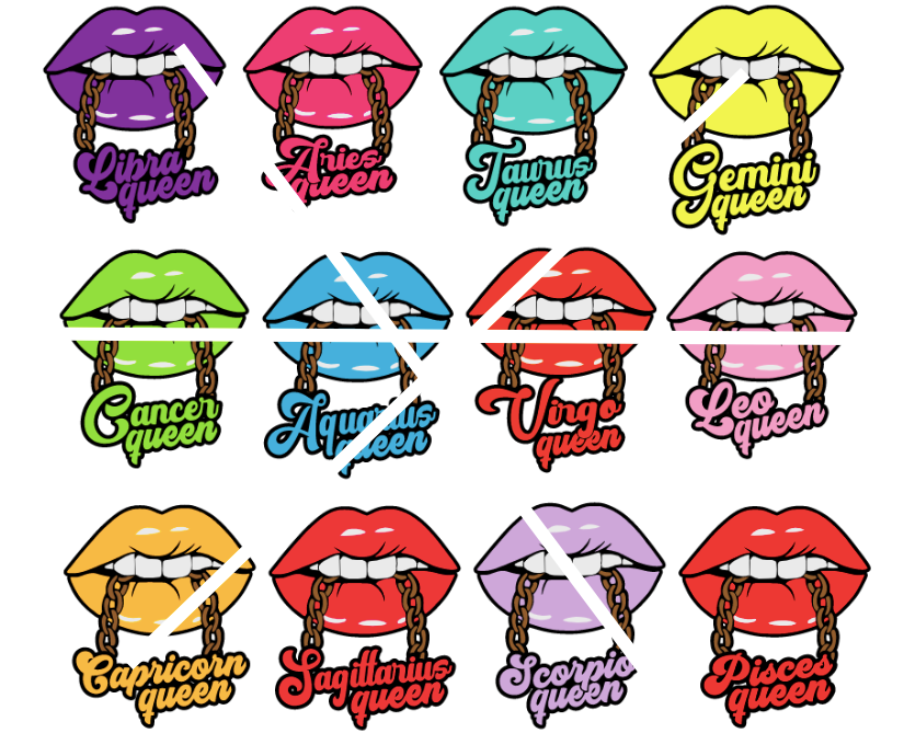 Lips Zodiac Sign Shirt (Available in all Signs)