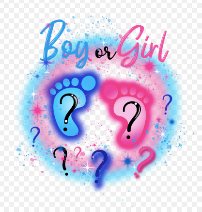 Boy or Girl  with foot prints Transfer