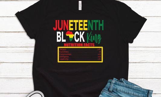 Juneteenth Black King  Nutrition Facts  PNG