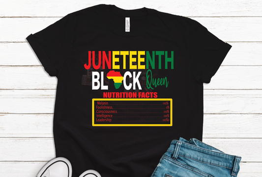 Juneteenth Black Queen  Nutrition Facts  PNG