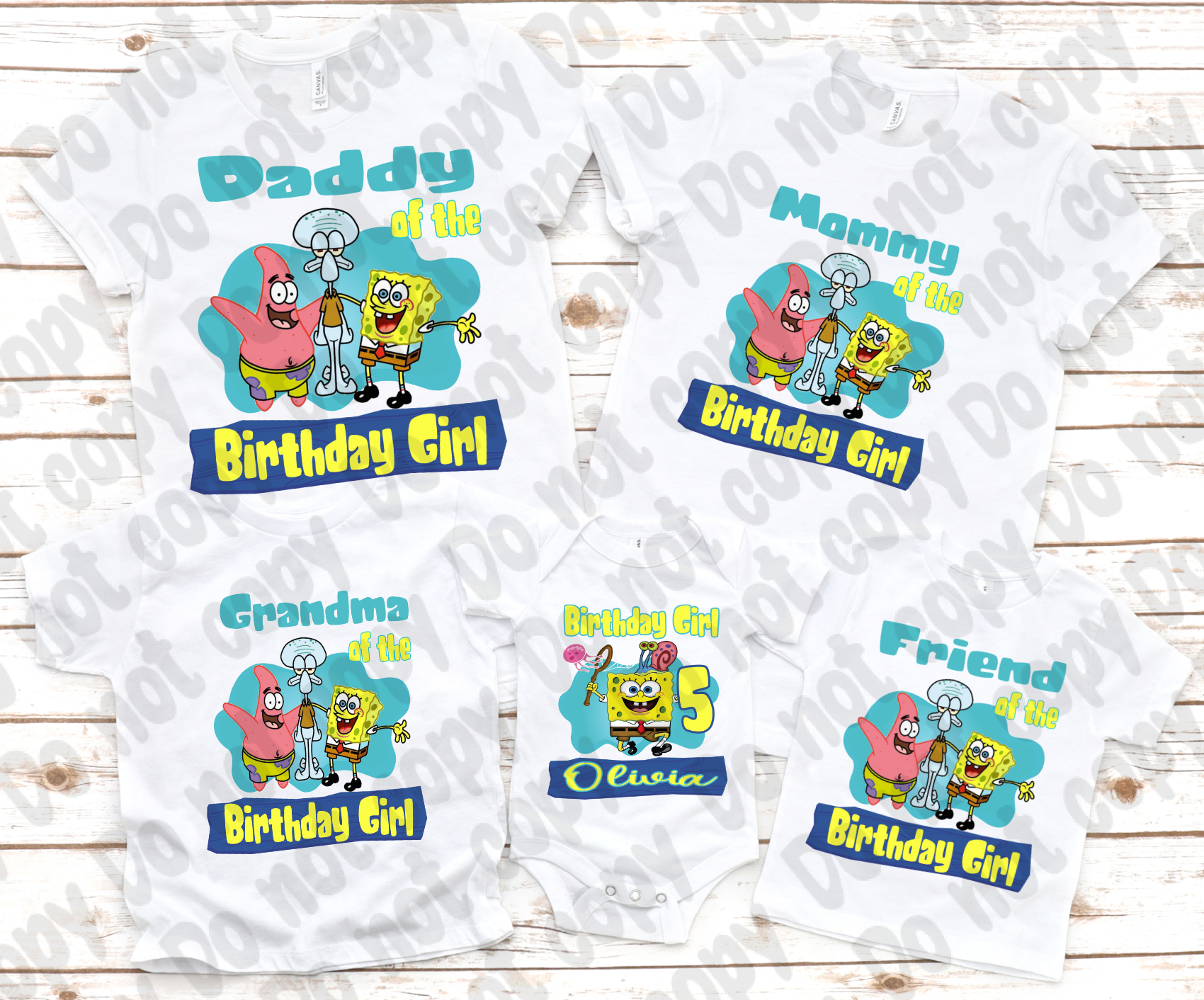 SpongeBob Family Birthday Bundle (Girl) PNG – Design Sisters and Blanks
