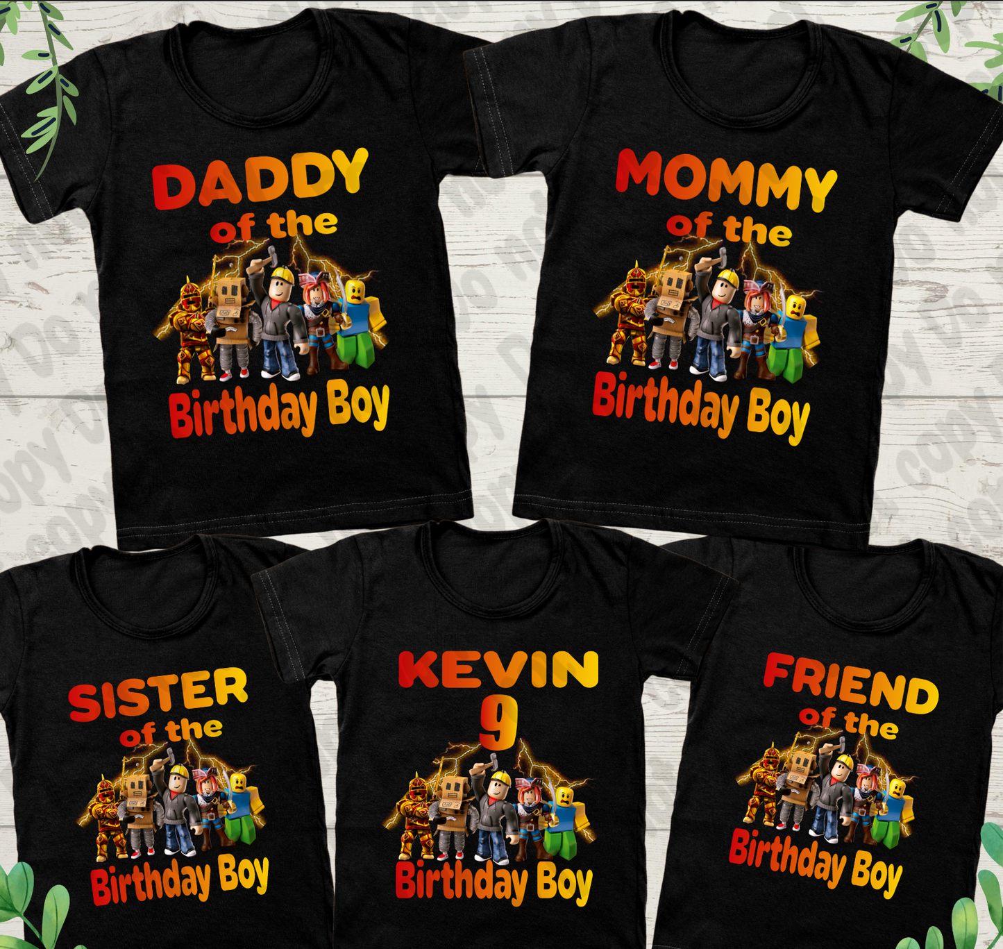 Birthday T Shirt PNG Files Bundle Family T-shirt Roblox 