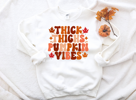 Thick Thighs Pumpkin Vibes Transfer