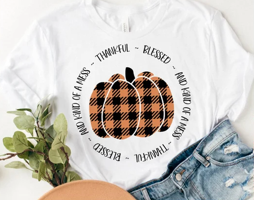 Thankful Blessed Pumpkin Shirt