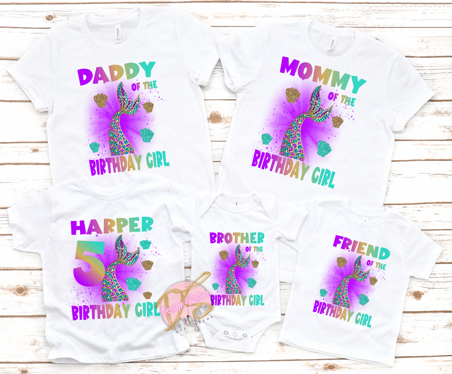 Mermaid Tail Family Bundle PNG File