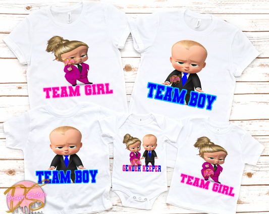 Boss Baby Team Boy,  Team Girl and Gender  Keeper Transfer