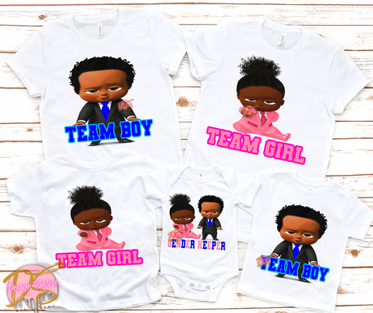 Boss Baby Team Boy,  Team Girl and Gender  Keeper Transfer (African American)