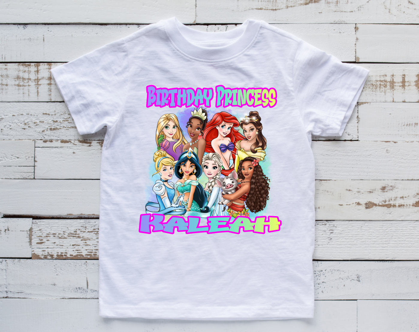 All Princess  Theme  Birthday Shirt (Girl)