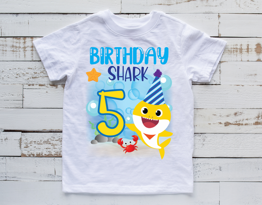 Boy  Baby Shark birthday Transfer (Please Read Description)