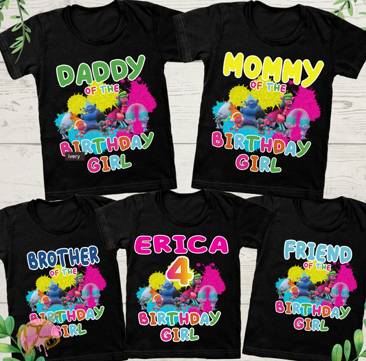 Trolls  Birthday Family Bundle PNG File