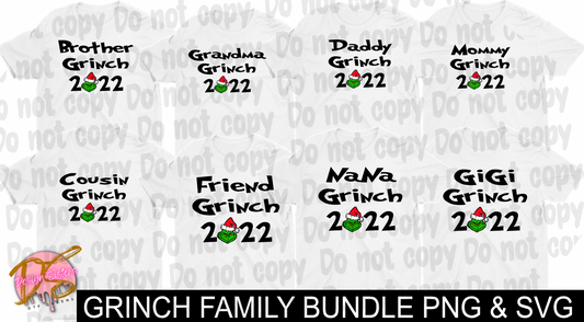 Grinch Family Bundle/ 28 SVG & PNG File