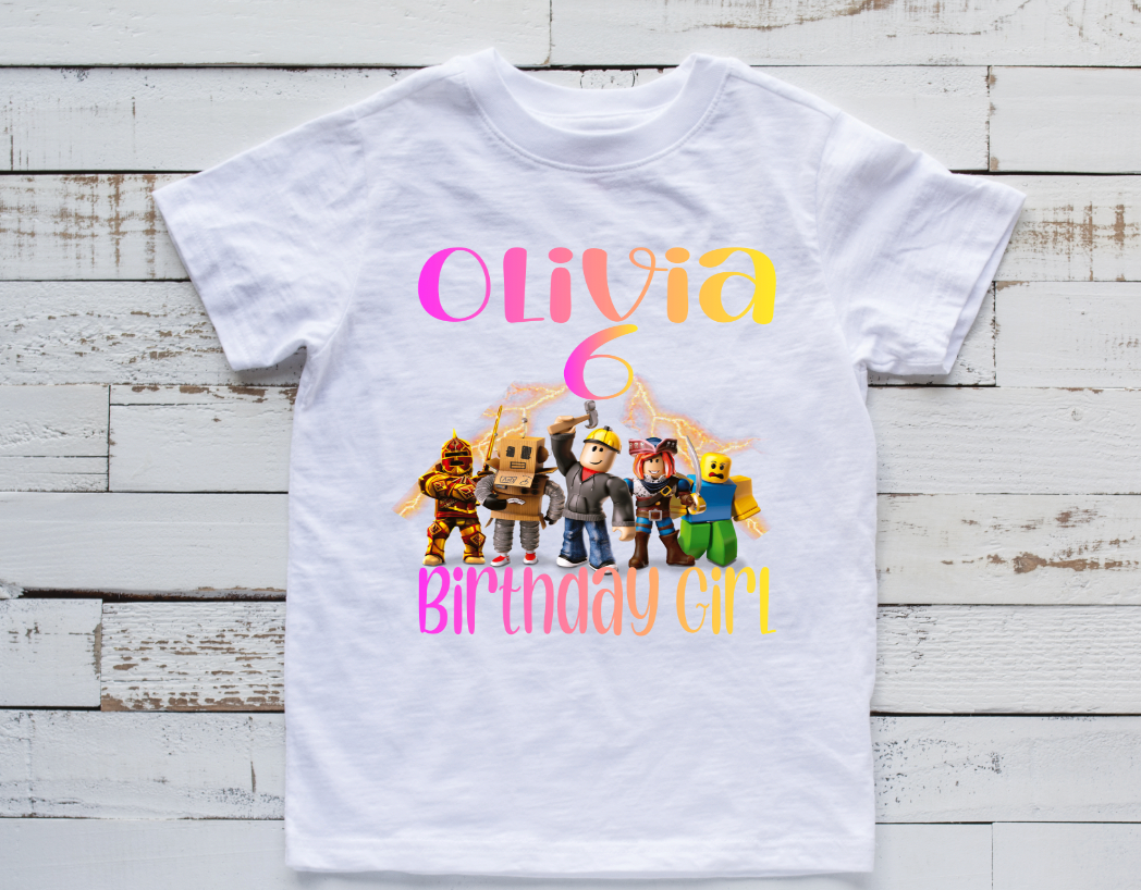 Game Kids Shirt Roblox Birthday T shirt Custom Name Age Kids