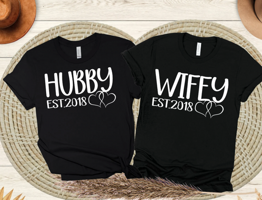 Hubby and Wifey ESt. PNG  & SVG file Add your own date