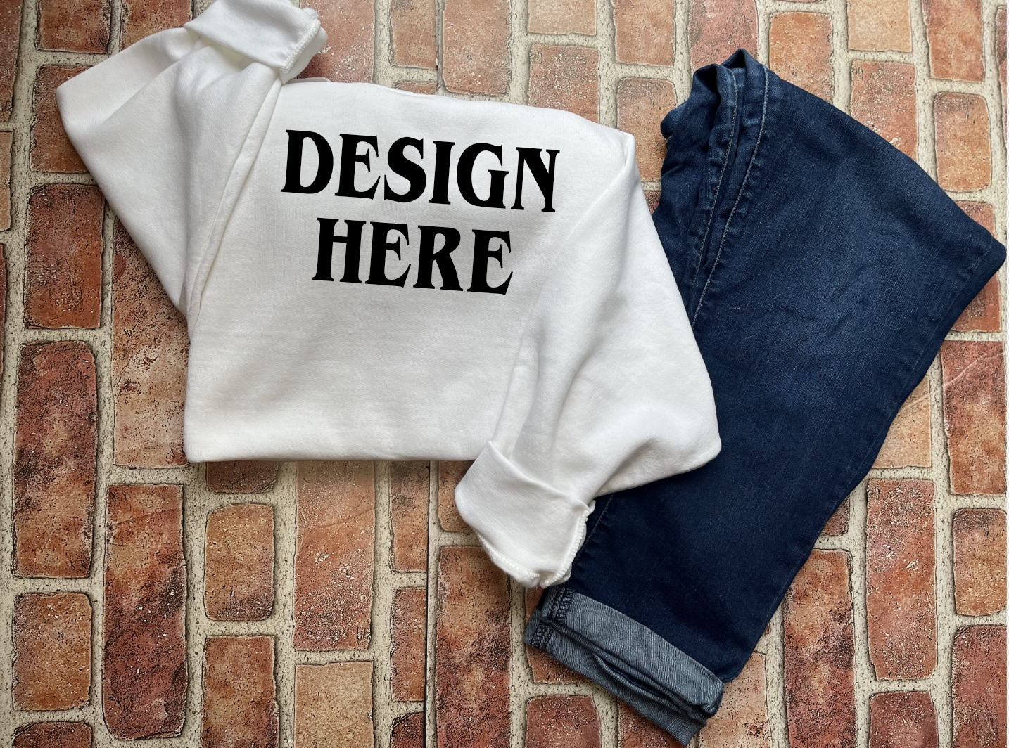 White Gildan G180 Sweatshirt/Everyday Mockup/ PNG File/ GILDAN /G180/Sweatshirt