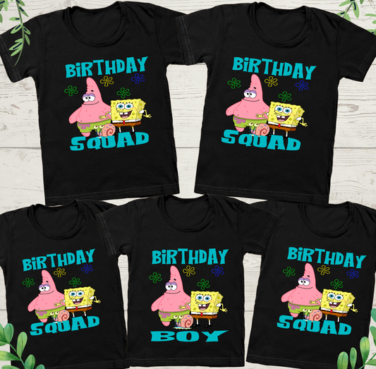 Boy Spongebob Birthday Squad PNG