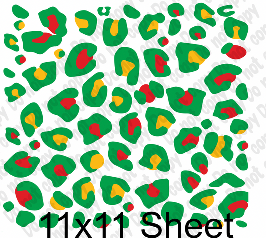 Green leopard Dtf Transfer Sheet