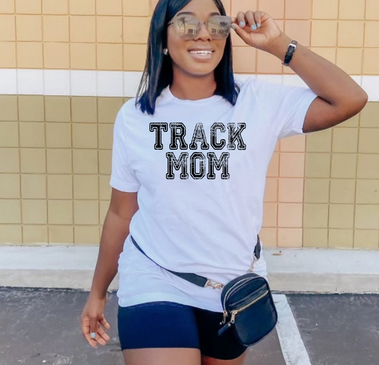 Track Mom Distressed Effect PNG  file (2 color option)