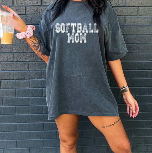 Softball  Mom Distressed Effect PNG  file (2 color option)