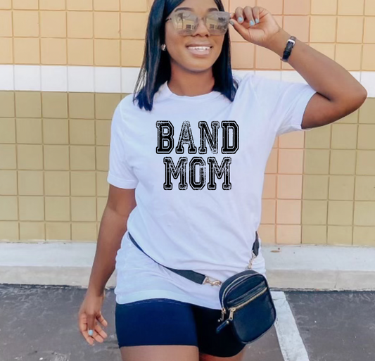 Band Mom Distressed Effect PNG  file (2 color option)