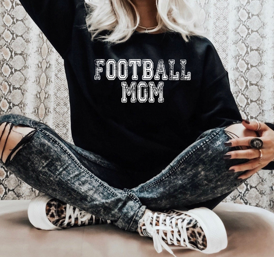 Football  Mom Distressed Effect PNG  file (2 color option)