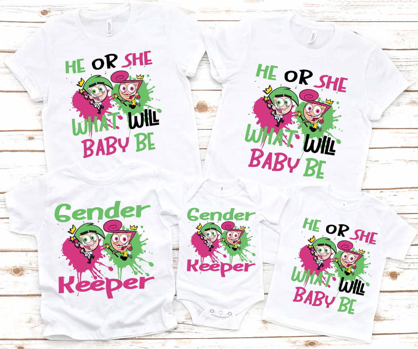 Wanda and Cosmo  What will Baby Be & Gender Keeper Theme Shirt