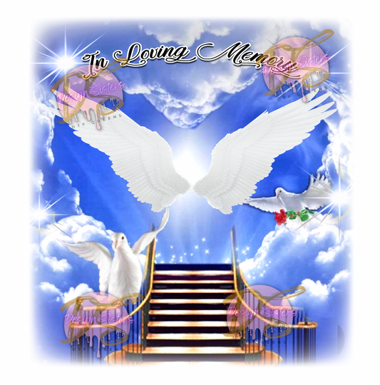 In Loving Memory template, PNG Center T-shirt Design, Memorial, RIP Design, Funeral Background PNG, Sublimation, Rest In Paradise