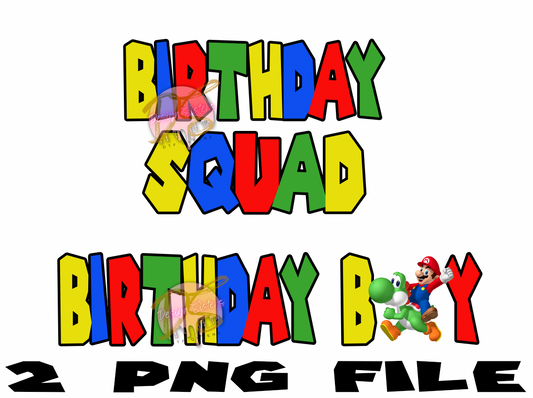 Mario Birthday Squad Birthday (Boy) PNG File