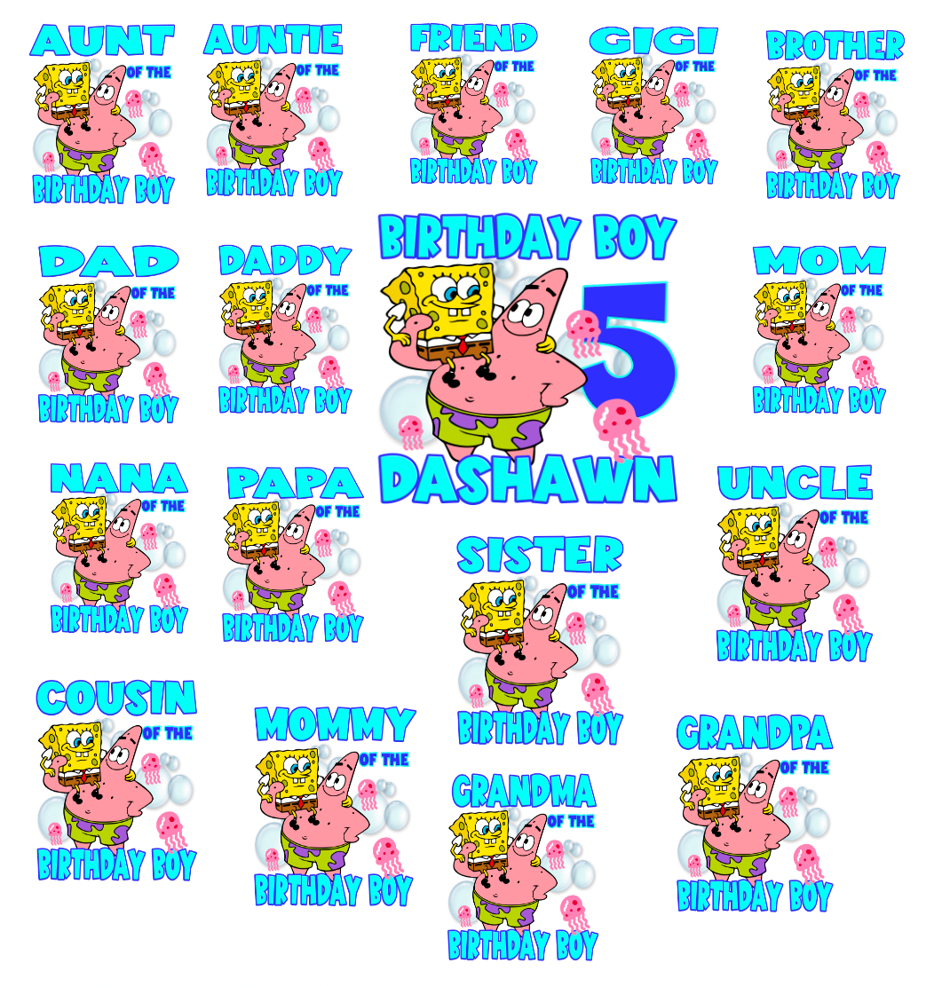 Spongebob Family Birthday Bundle  PNG