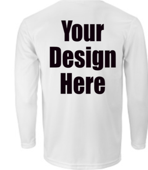 Add design to the back of long sleeve Shirt – Design Sisters and Blanks