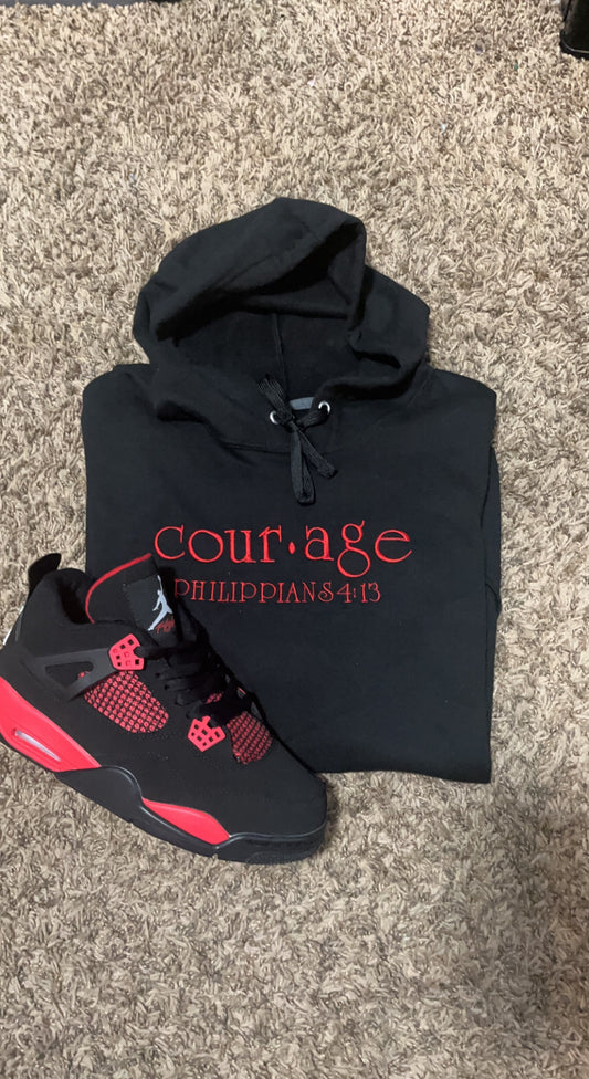 Courage Philippians 4:13   Hoodie (Stitch)