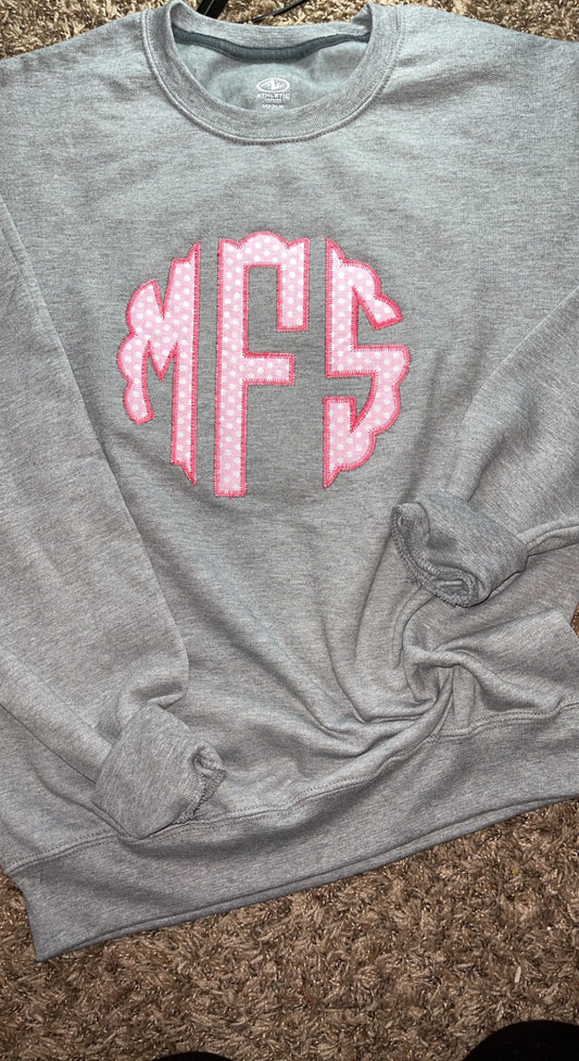 Embroidery Monogram Crewneck Sweatshirt