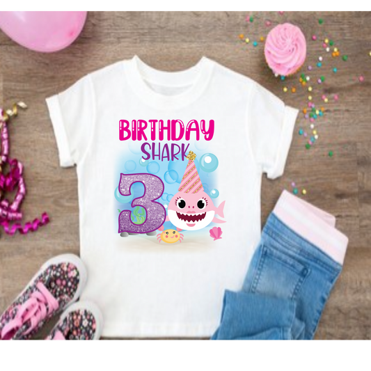 Pink Baby Shark birthday Transfer (Please Read Description)